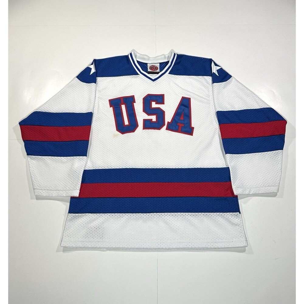 Vintage 90s K1 Sports Team USA Stitched Olympic Hockey Jersey Mens Size Medium